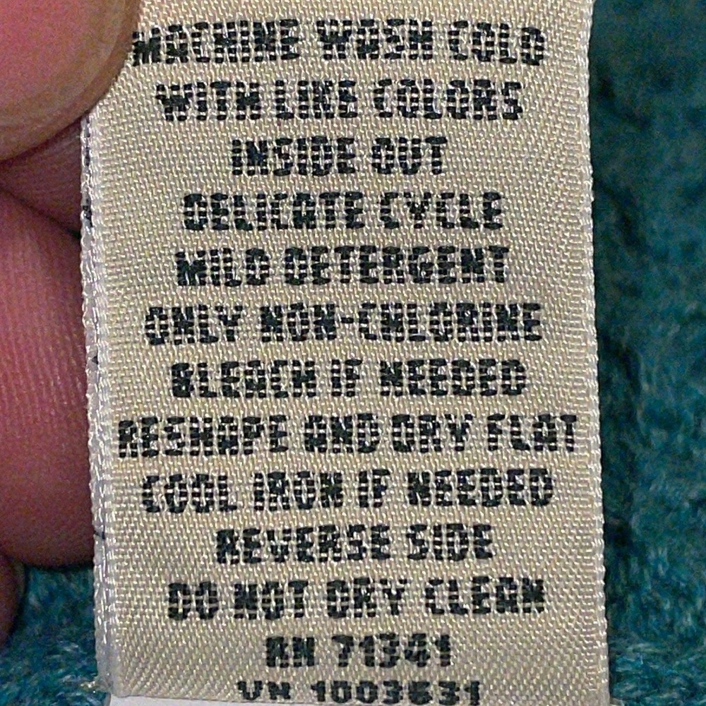 L.L. Bean Open Front Teal Waterfall Sweater. 2 front pockets. Size M. Cotton - Picture 7 of 9